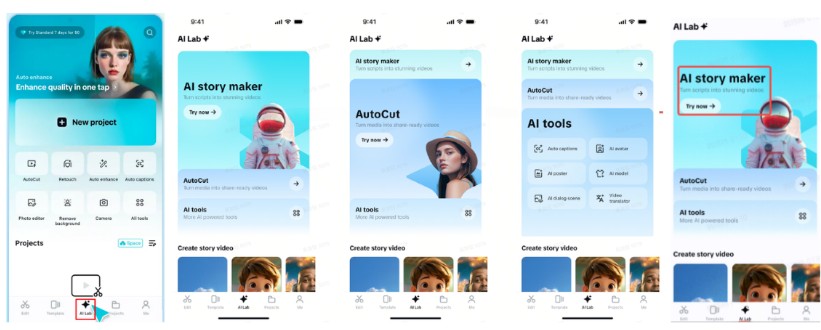 Step 1: Start with AI story maker Step 1: Start with AI story maker