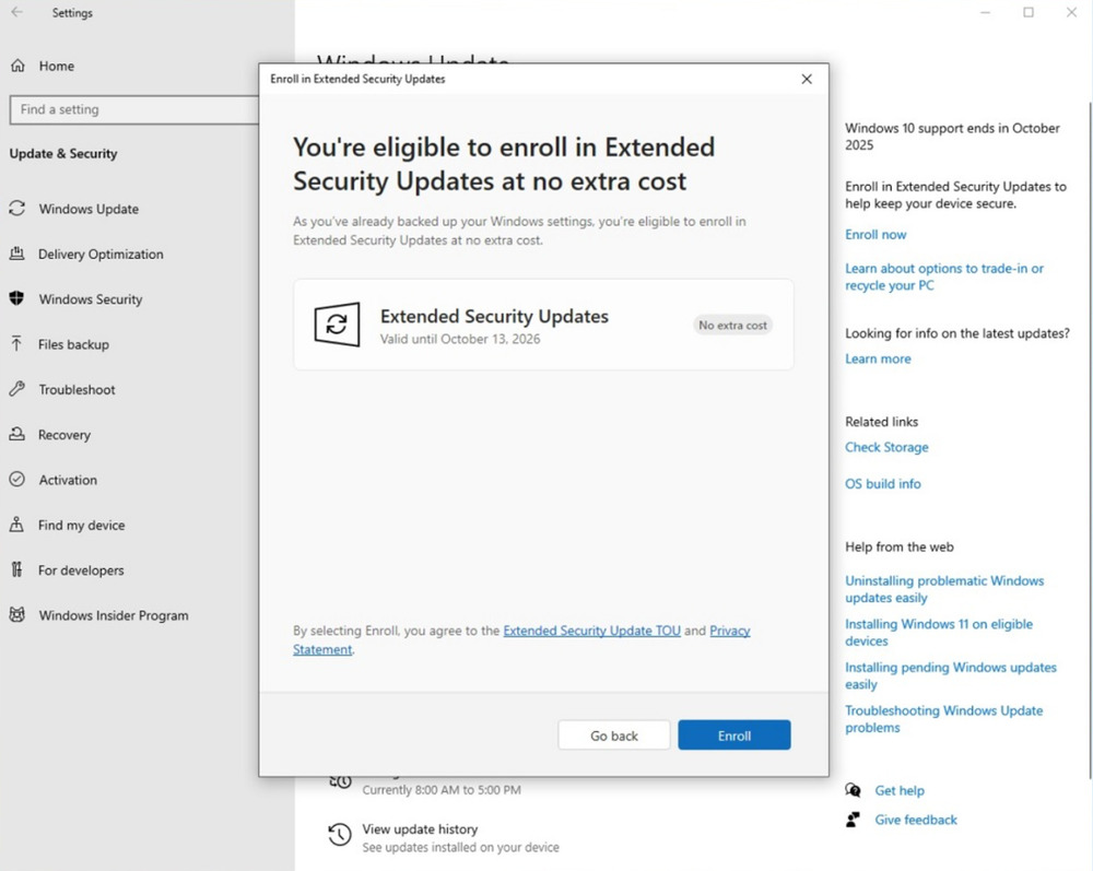 Windows 10 ESU