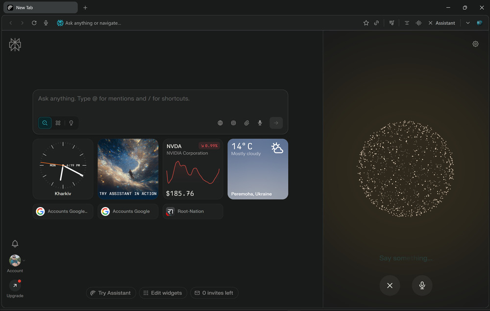 Comet Browser Comet Browser