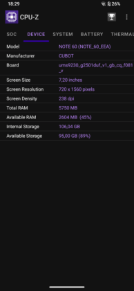 Cubot Note 60