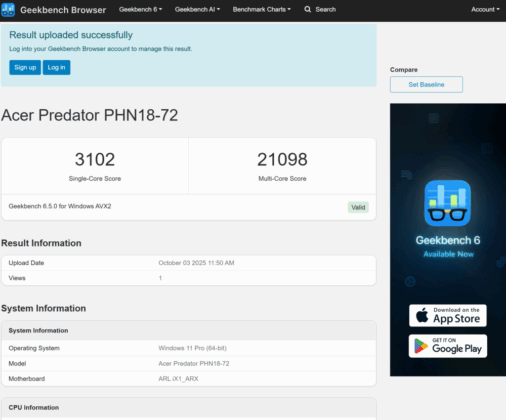 Acer Predator Helios Neo 18 AI