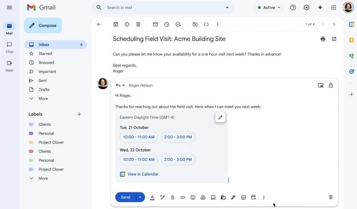 Google Gmail Help me schedule Google Gmail Help me schedule