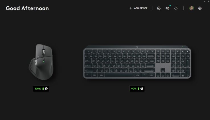 Logitech MX Master 4 settings in Logi Options+