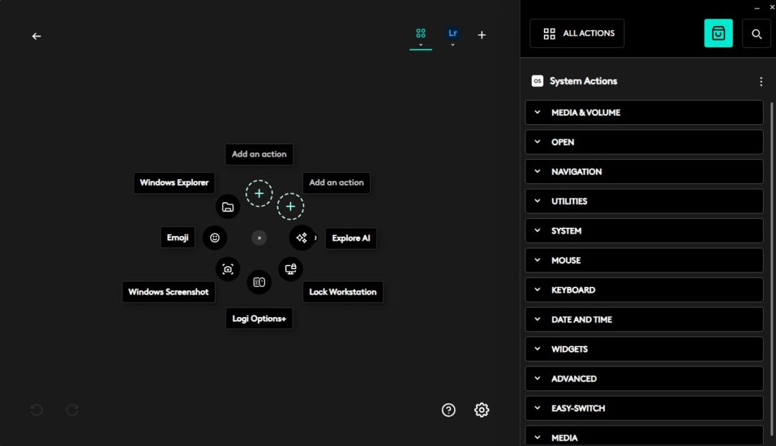Logitech MX Master 4 settings in Logi Options+