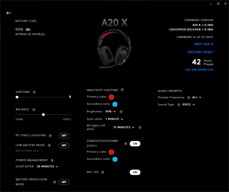 Logitech Astro A20 X - Logitech G HUB