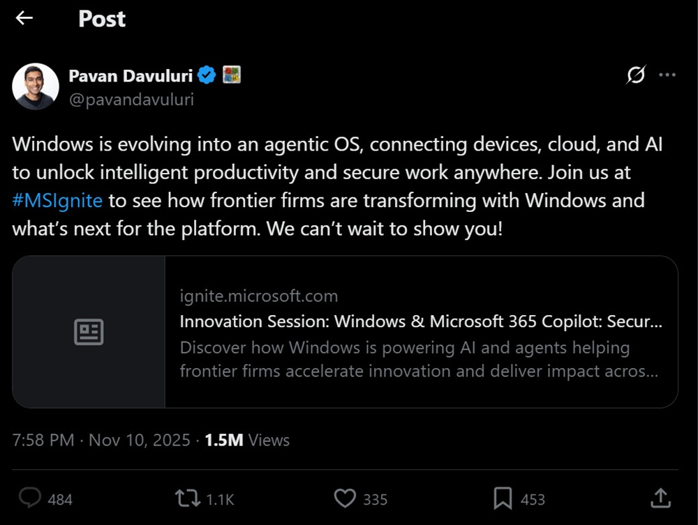 Windows agentic os 