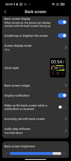 Blackview XPLORE 1 - Back Screen Setting