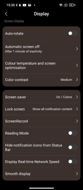 Blackview XPLORE 1 - Screen Settings