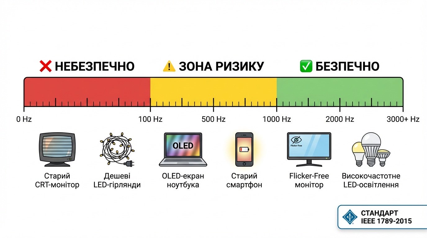 Шкала небезпеки частот ШІМ згідно IEEE 1789-2015