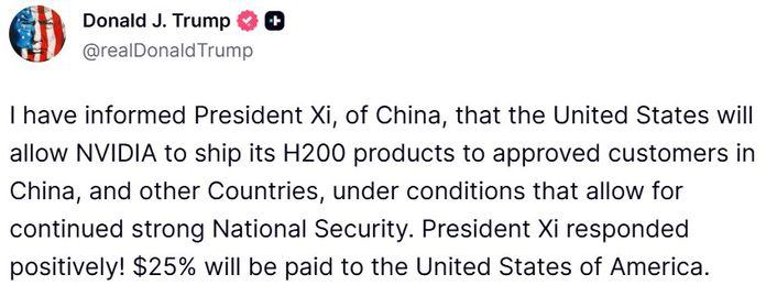 США дозволять експорт чипів NVIDIA H200 до Китаю США дозволять експорт чипів NVIDIA H200 до Китаю