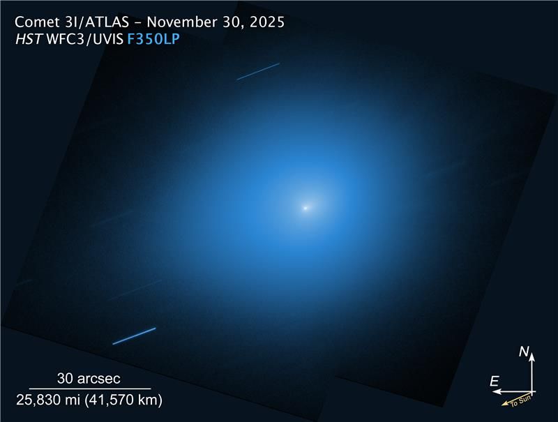 NASA опублікувало новий знімок комети 3I/ATLAS NASA опублікувало новий знімок комети 3I/ATLAS