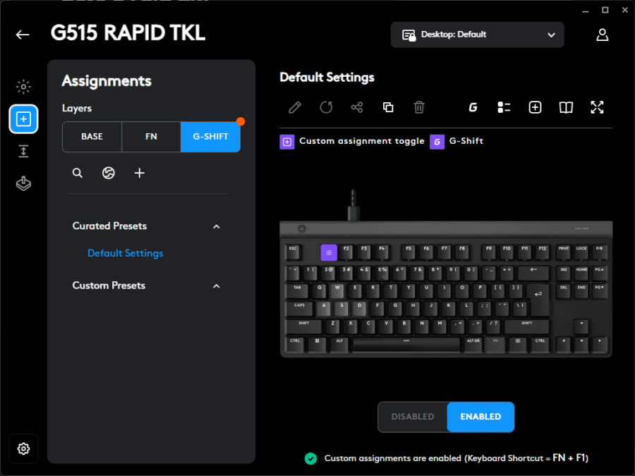 Logitech G HUB: G515 RAPID TKL