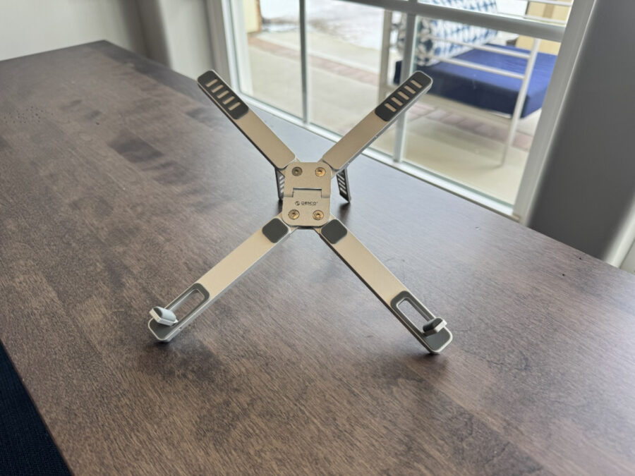 ORICO PN-1 laptop stand fully unfolded in an X-shaped layout