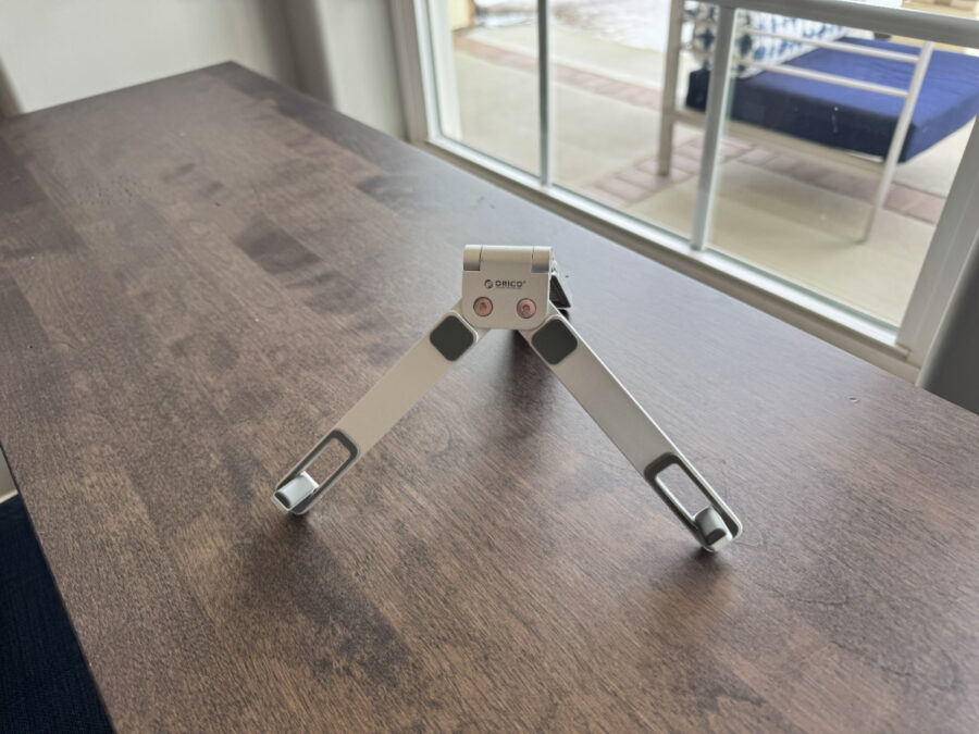 ORICO PN-1 laptop stand opened wide on a desk