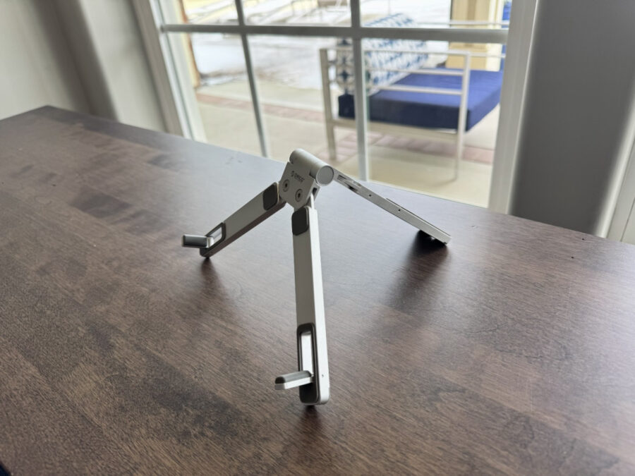Side angle view of ORICO PN-1 laptop stand on a desk
