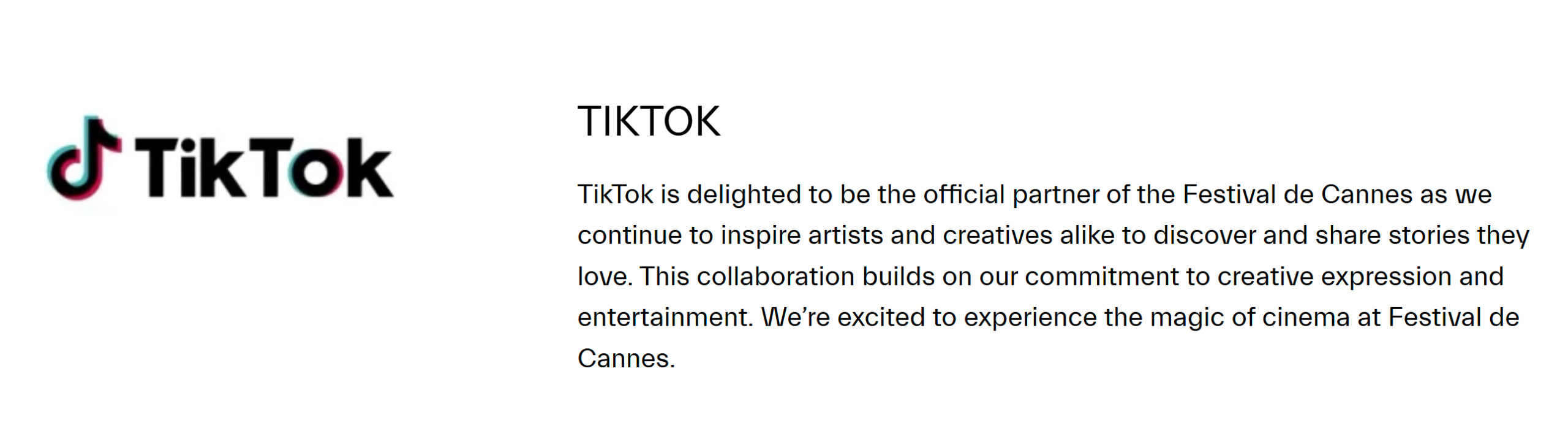 TikTok has become a partner of the Cannes Film Festival TikTok has become a partner of the Cannes Film Festival