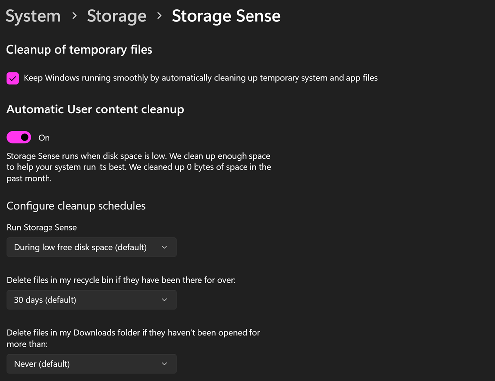 Storage Sense