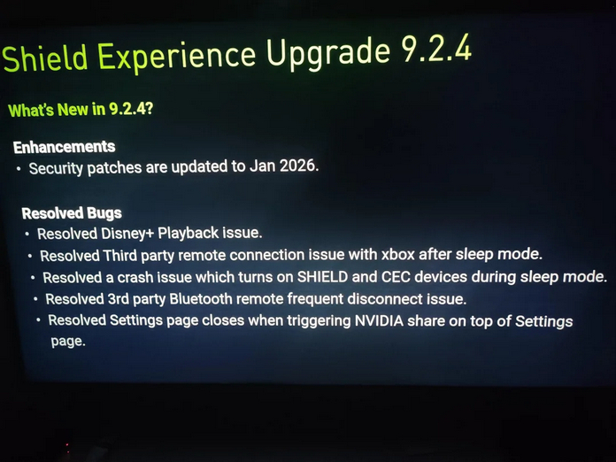 NVIDIA Shield Experience Upgrade 9.2.4 NVIDIA Shield Experience Upgrade 9.2.4
