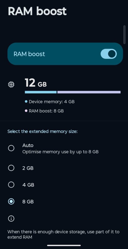RAM Boost in Motorola Moto G06 Power 