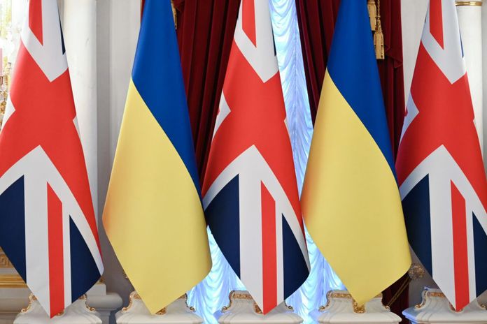 Ukraine UK Flags