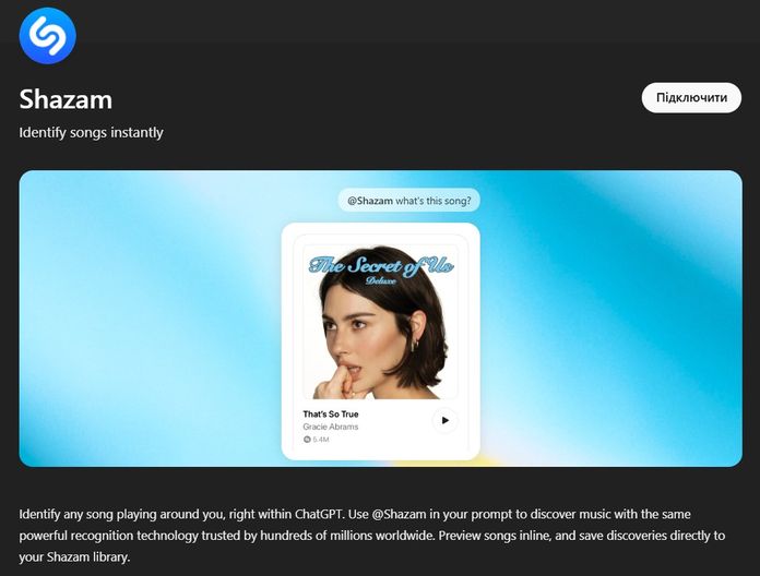 ChatGPT Shazam