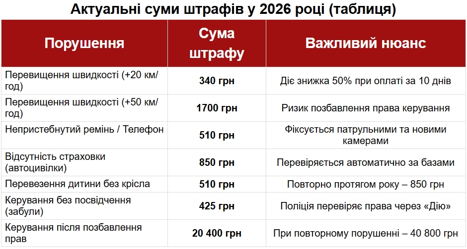Штрафи зростають: Що чекає водіїв України вже зараз Штрафи зростають: Що чекає водіїв України вже зараз