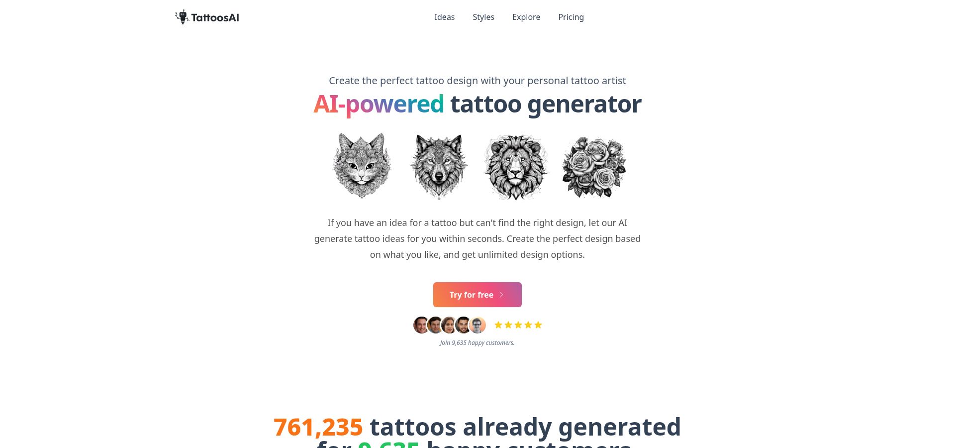 Great for brainstorming only: TattoosAI and MyNextInk
