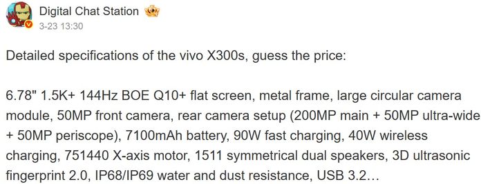 vivo X300s vivo X300s