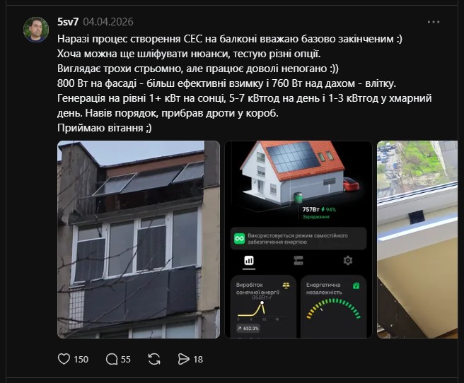 Сонячна електростанція на балконі квартири Сонячна електростанція на балконі квартири
