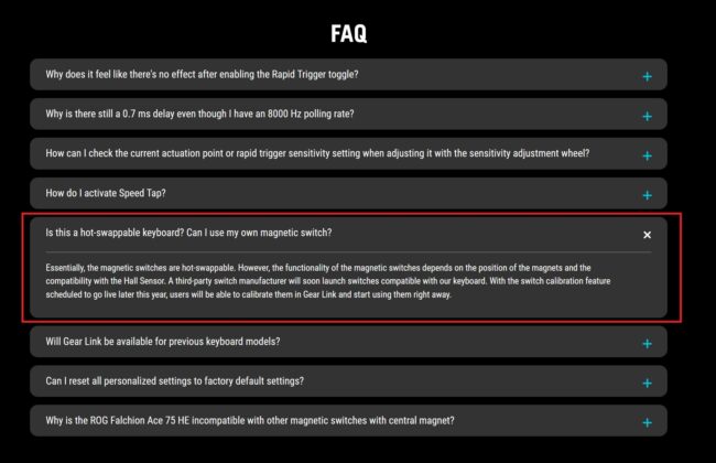 ASUS ROG Falchion Ace 75 HE