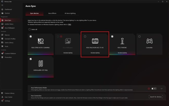 ASUS ROG Falchion Ace 75 HE