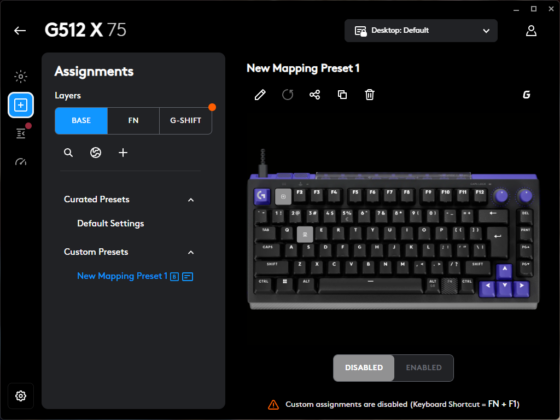 Logitech G512 X 75 - G Hub