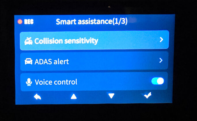 DDPAI Z90 Pro - Settings Menu