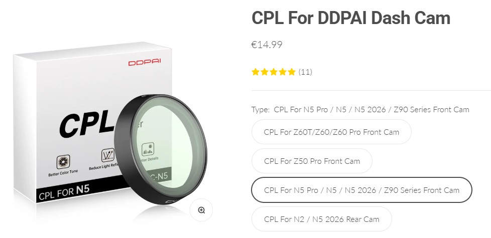 DDPAI Z90 Pro - CPL