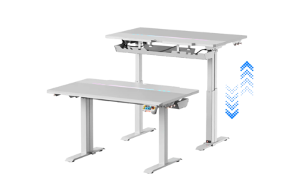 DXRacer Tidal XL Gaming Desk height adjustment white