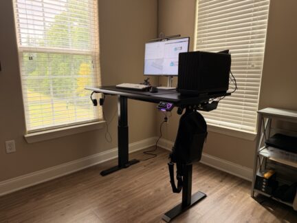 DXRacer Tidal XL Gaming Desk low height position
