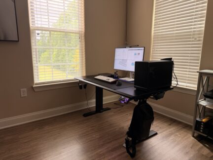 DXRacer Tidal XL Gaming Desk low height position