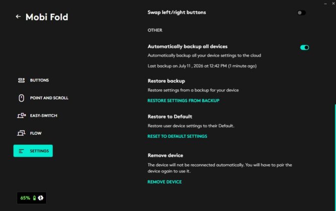 Logitech Mobi Fold - Logi Options+
