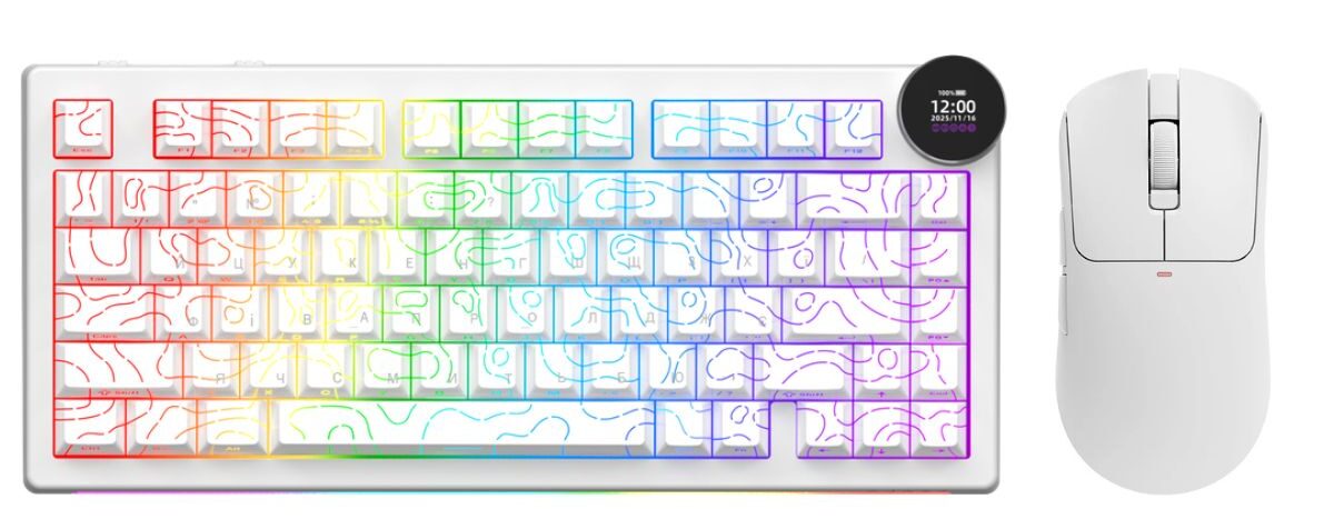 Ajazz AJ200 NL AI MC W + Ajazz AK820 V2 White Peach Switch (AK820-V2-WP-S-W) Ajazz AJ200 NL AI MC W + Ajazz AK820 V2 White Peach Switch (AK820-V2-WP-S-W)