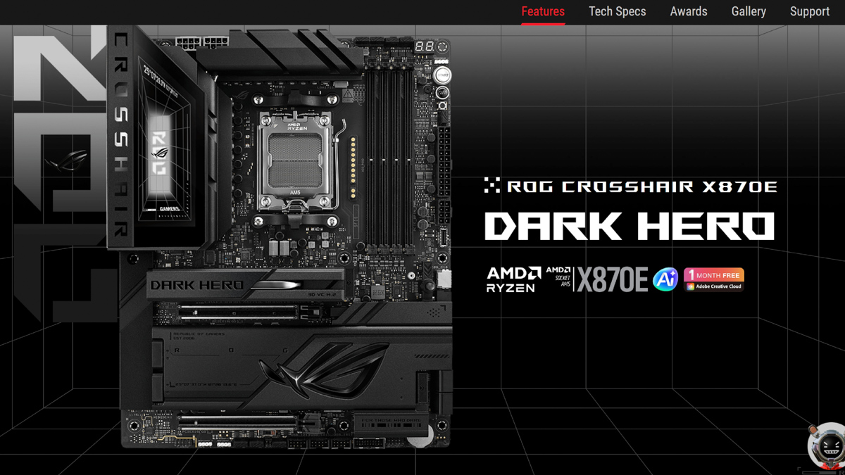 ASUS ROG Crosshair X870E Dark Hero ASUS ROG Crosshair X870E