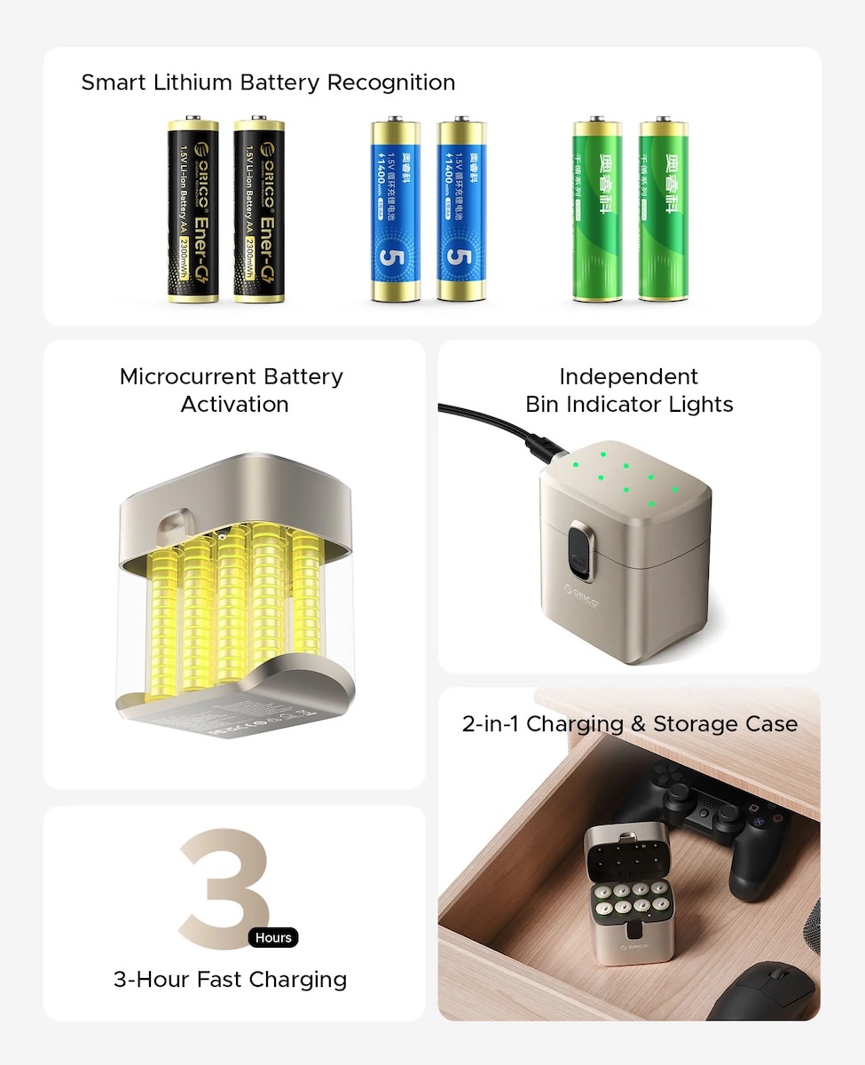 ORICO EnerVault EV8P та акумулятори Ener-G ORICO EnerVault EV8P та акумулятори Ener-G