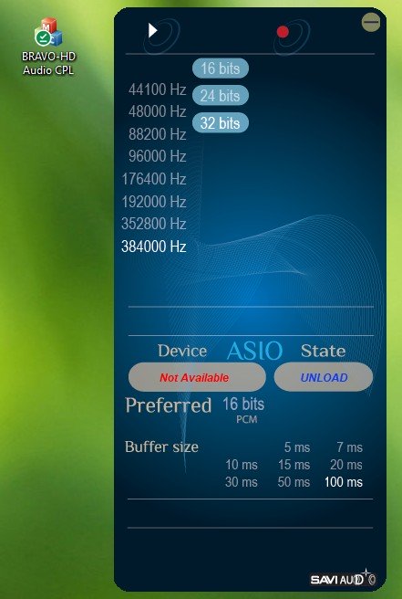 BRAVO-HD ASIO для MuseHiFi Muse 300 Панель USB-аудіодрайвера BRAVO-HD ASIO для MuseHiFi Muse 300 у Windows