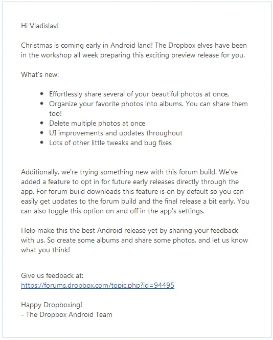 [Download] Dropbox - превью нового приложения для Android