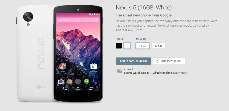 Nexus 5 16GB White