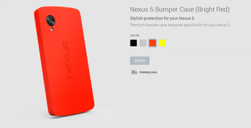Nexus 5 Bumper Case Bright Red