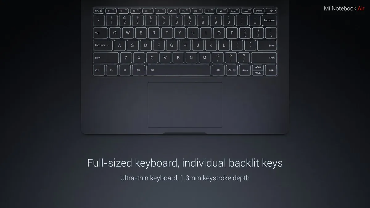 Mi Notebook Air keyboard