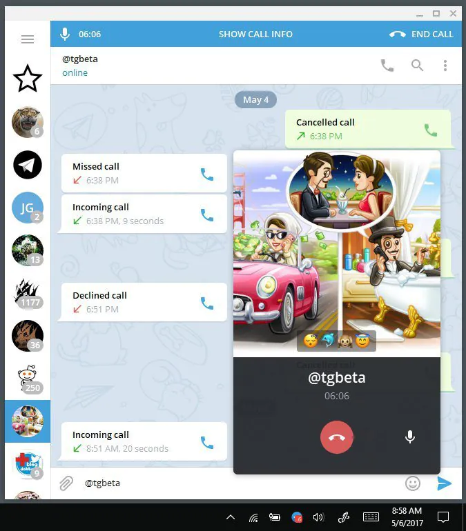 Telegram запустил звонки в альфа-версии мессенджера для Windows, macOS и Linux