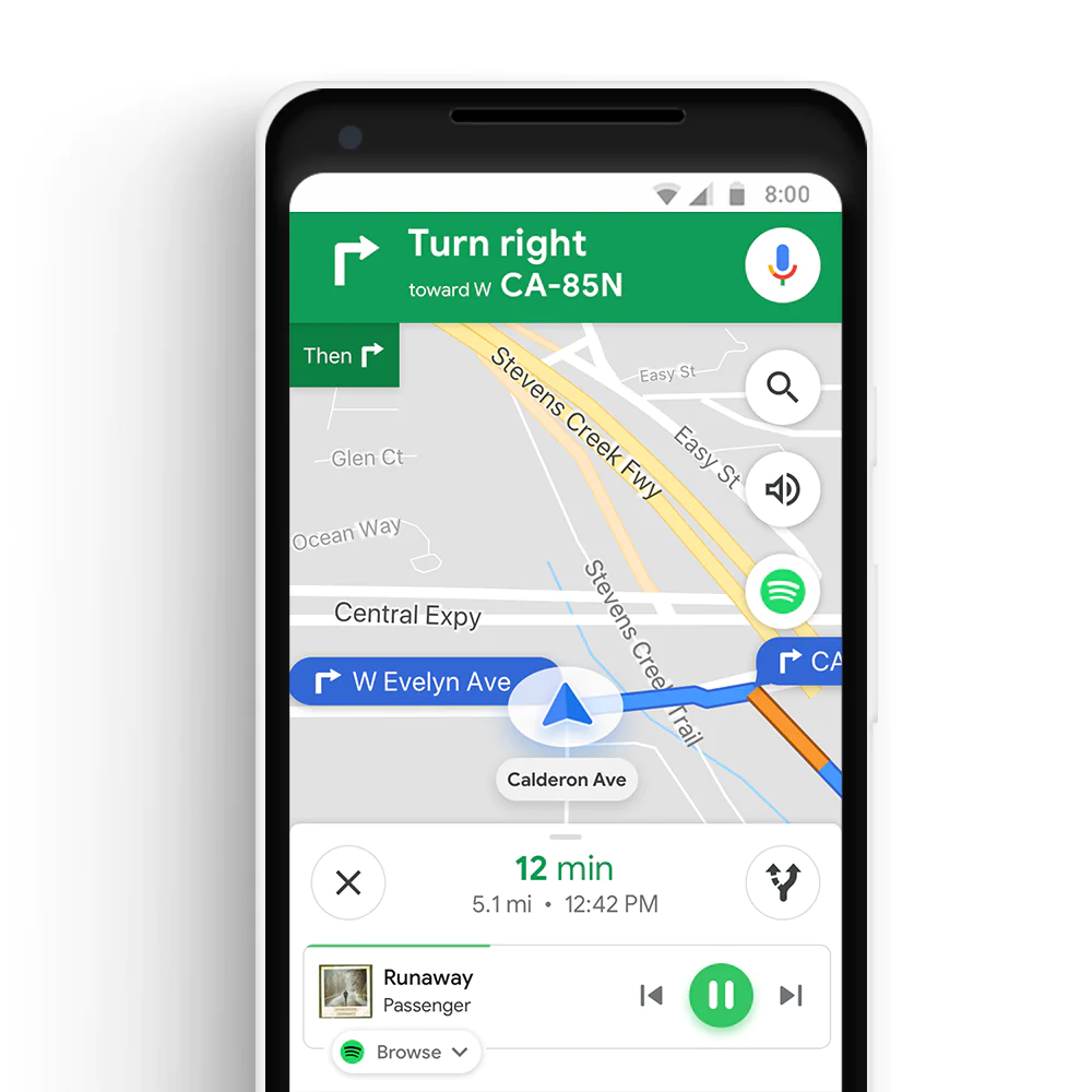 Google Maps Spotify integration