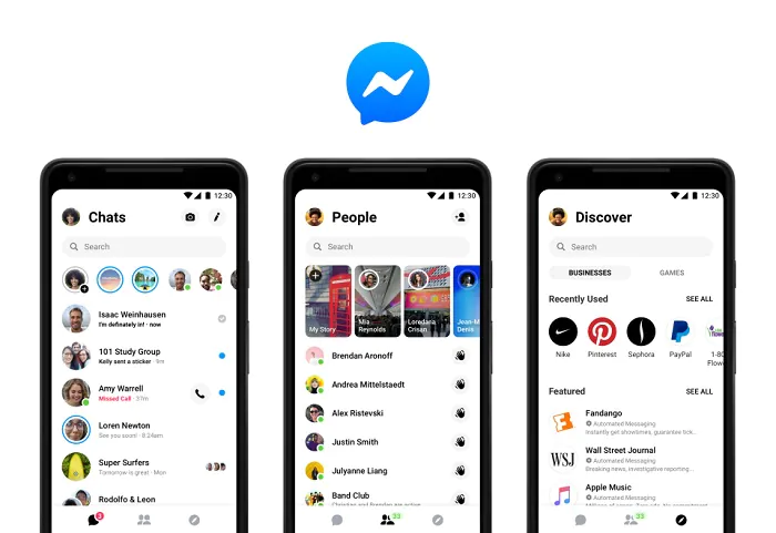 Facebook Messenger получил обновлённый дизайн