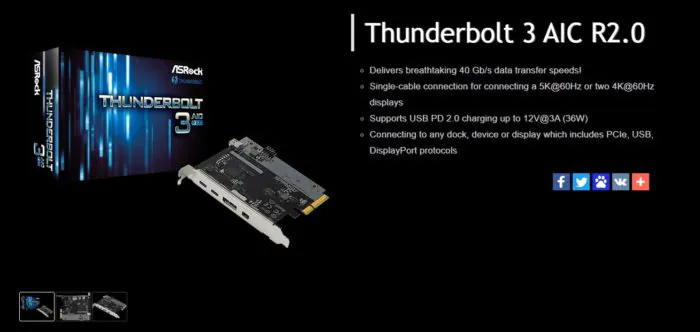 Thunderbolt 3 AIC 2.0 ASRock X570 Extreme4